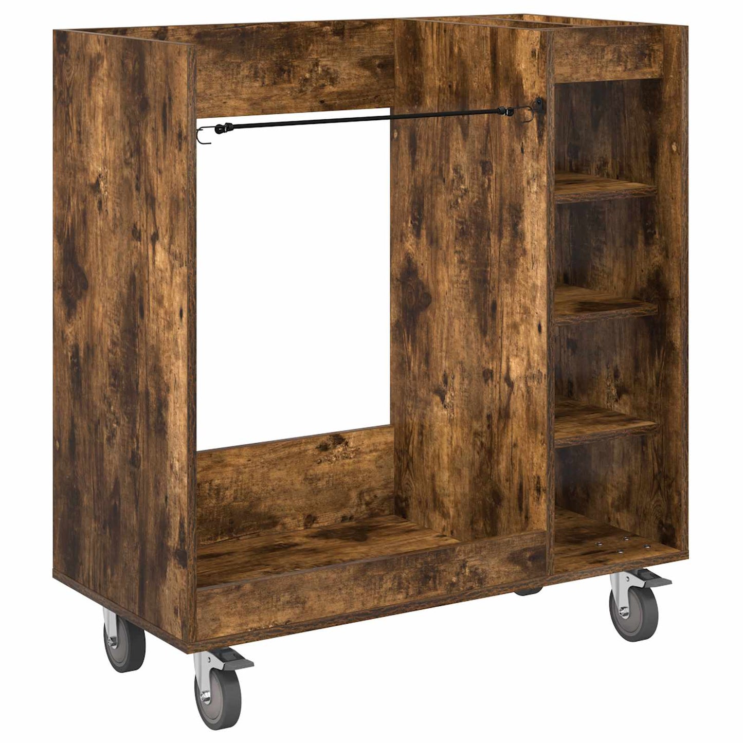 Golf Cabinet with Wheel Plain Smoked Oak 90 x 45 x 98 cm