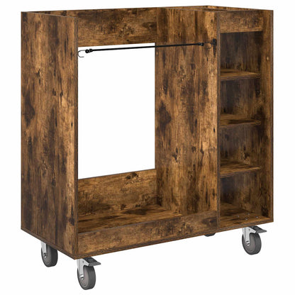Golf Cabinet with Wheel Plain Smoked Oak 90 x 45 x 98 cm