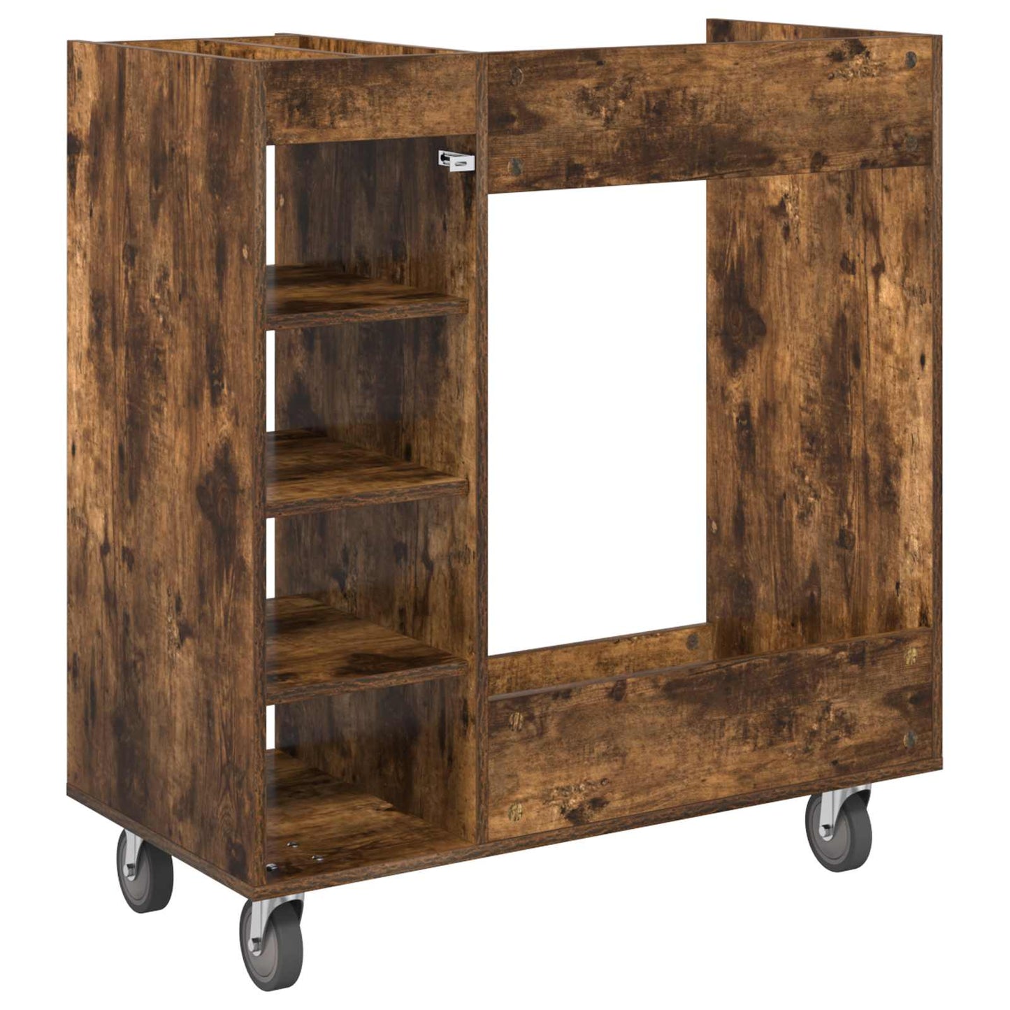 Golf Cabinet with Wheel Plain Smoked Oak 90 x 45 x 98 cm