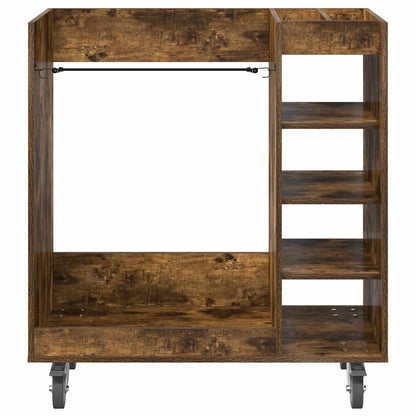 Golf Cabinet with Wheel Plain Smoked Oak 90 x 45 x 98 cm