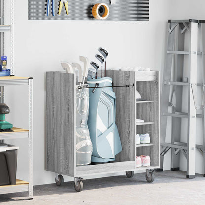 Golf Cabinet with Wheel Plain Grey Sonoma 90 x 45 x 98 cm