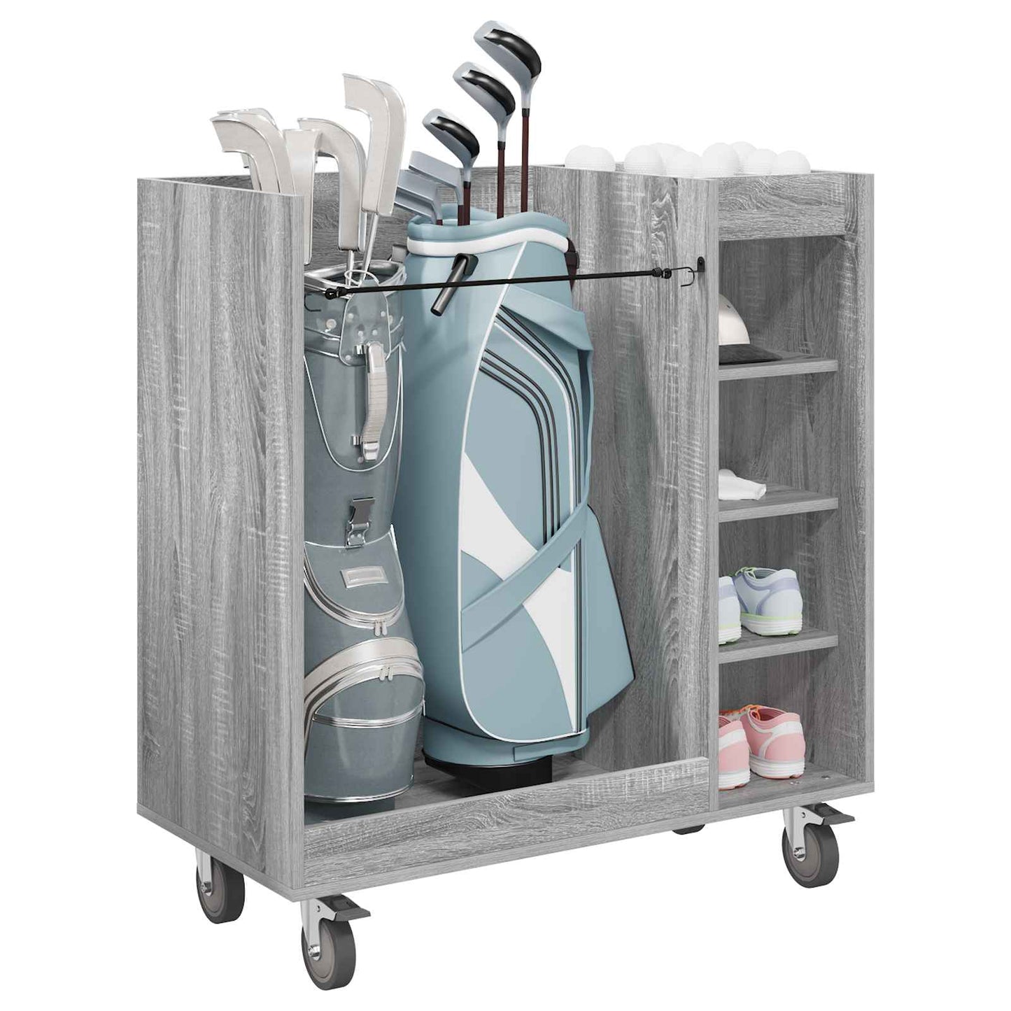 Golf Cabinet with Wheel Plain Grey Sonoma 90 x 45 x 98 cm
