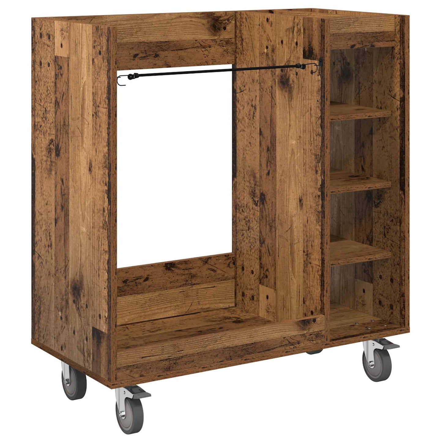 Golf Cabinet with Wheel Plain Old Wood 90 x 45 x 98 cm