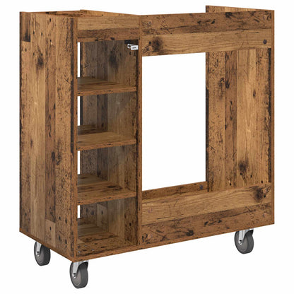 Golf Cabinet with Wheel Plain Old Wood 90 x 45 x 98 cm
