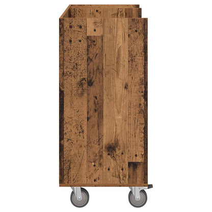 Golf Cabinet with Wheel Plain Old Wood 90 x 45 x 98 cm
