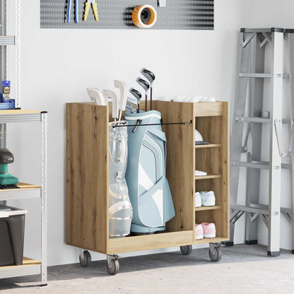 Golf Cabinet with Wheel Plain Artisan Oak 90 x 45 x 98 cm