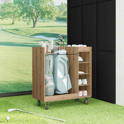 Golf Cabinet with Wheel Plain Artisan Oak 90 x 45 x 98 cm