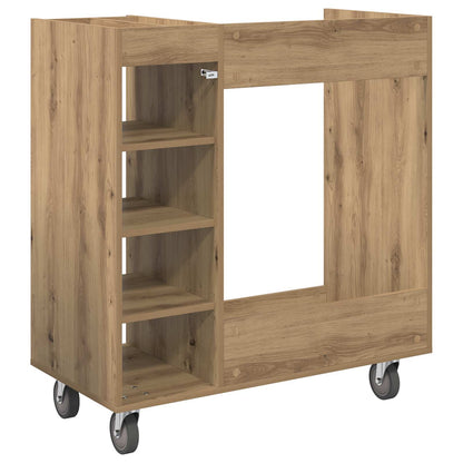 Golf Cabinet with Wheel Plain Artisan Oak 90 x 45 x 98 cm