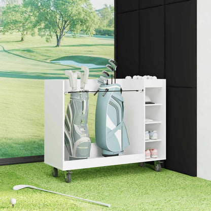 Golf Cabinet with Wheel Plain White 120 x 45 x 98 cm