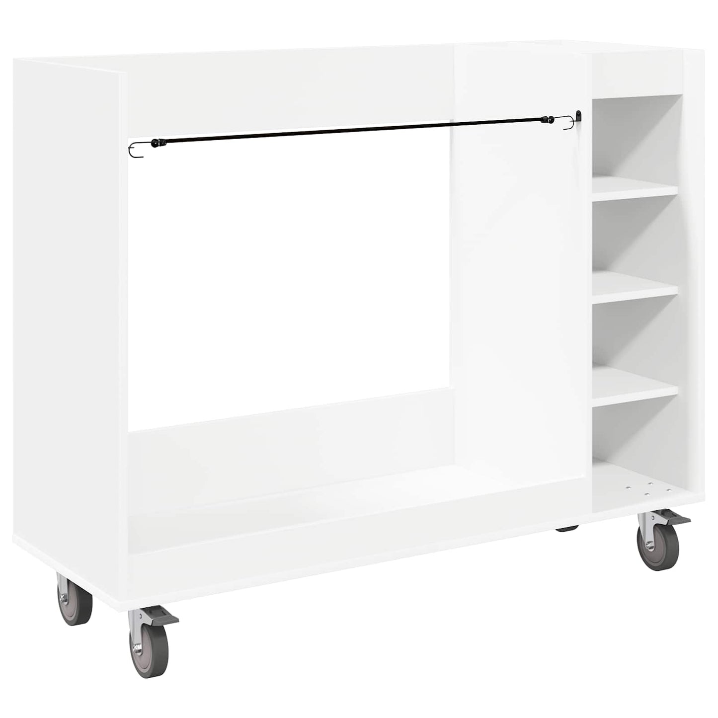 Golf Cabinet with Wheel Plain White 120 x 45 x 98 cm