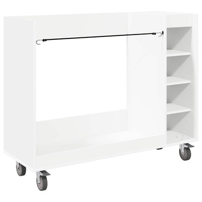 Golf Cabinet with Wheel Plain White 120 x 45 x 98 cm