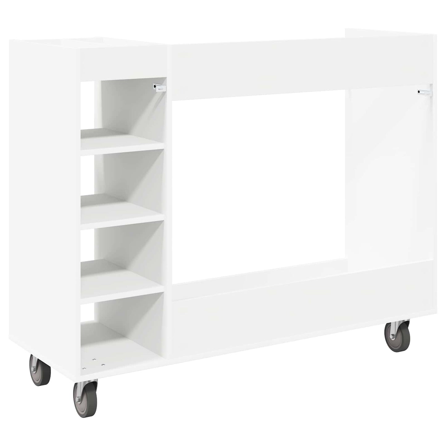 Golf Cabinet with Wheel Plain White 120 x 45 x 98 cm