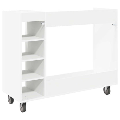 Golf Cabinet with Wheel Plain White 120 x 45 x 98 cm