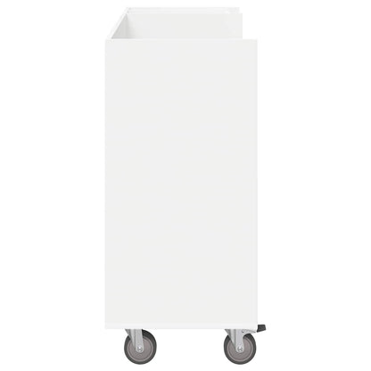Golf Cabinet with Wheel Plain White 120 x 45 x 98 cm