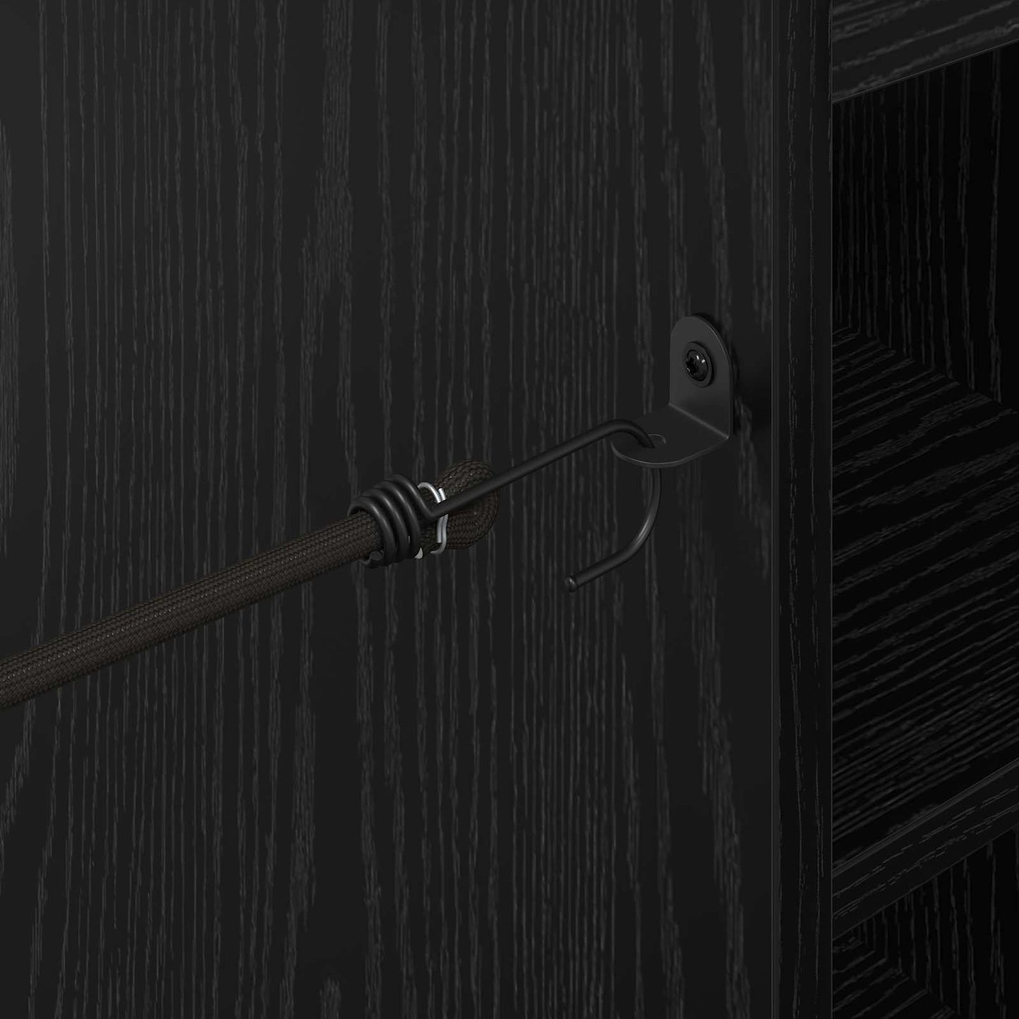 Golf Cabinet with Wheel Plain Black Oak 120 x 45 x 98 cm