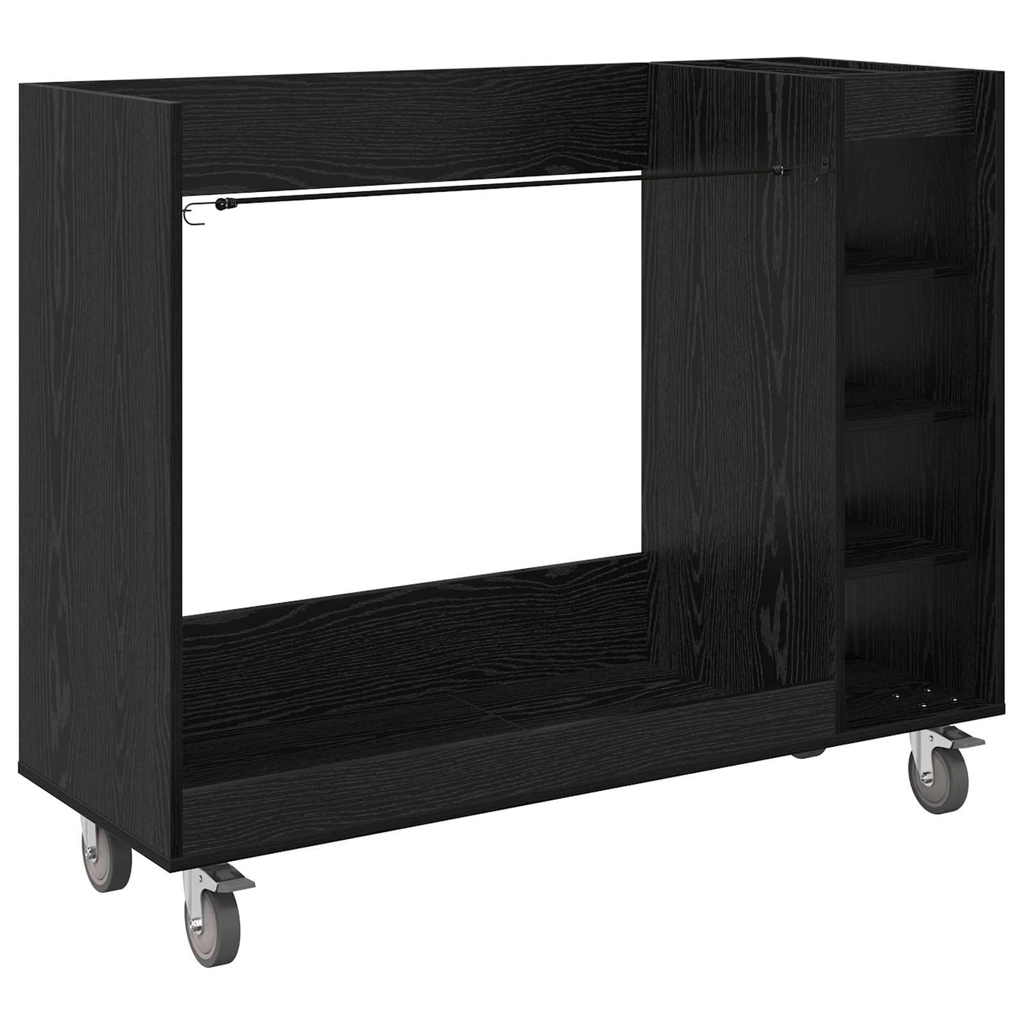 Golf Cabinet with Wheel Plain Black Oak 120 x 45 x 98 cm