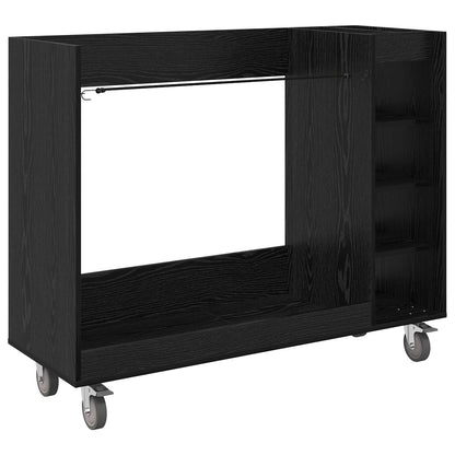 Golf Cabinet with Wheel Plain Black Oak 120 x 45 x 98 cm