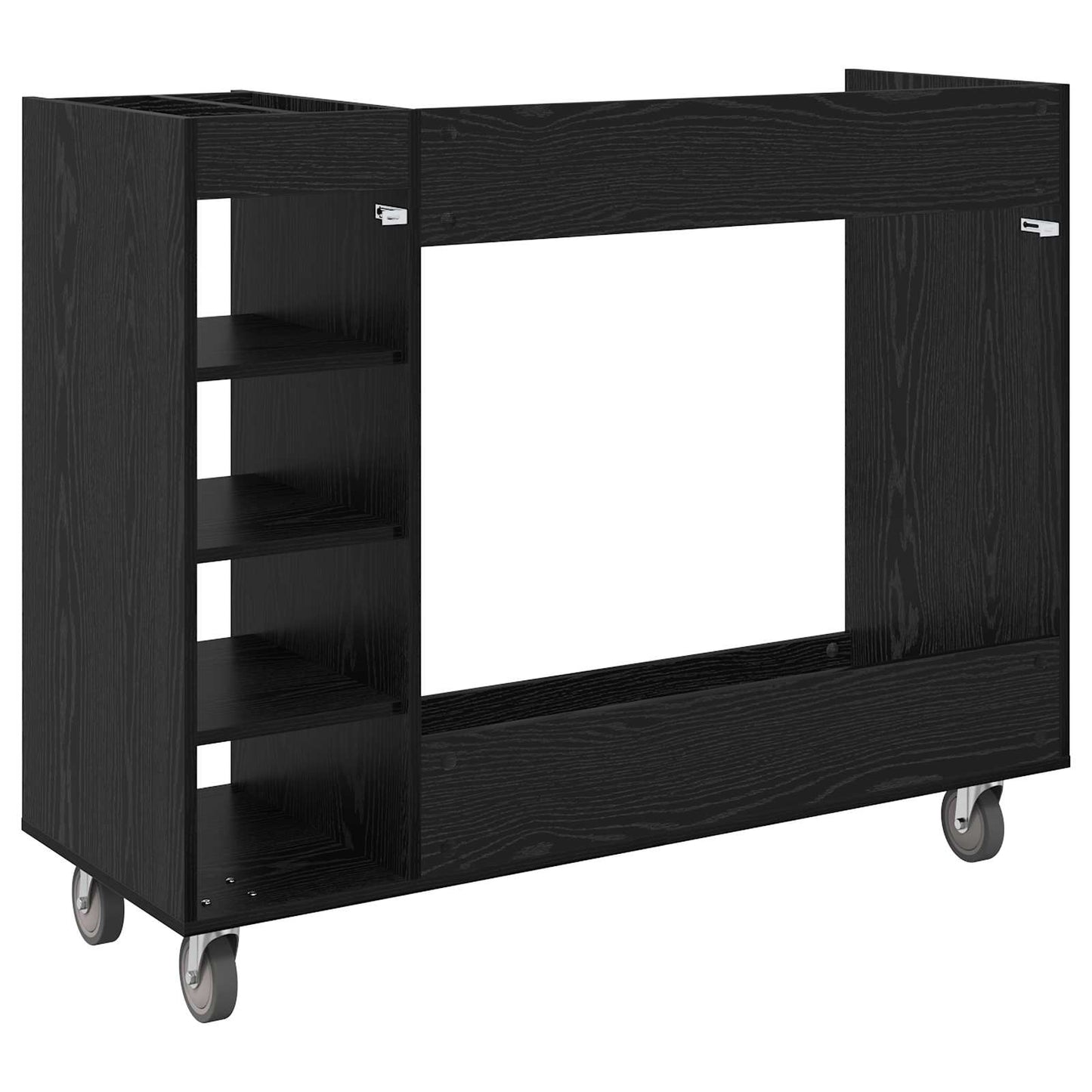 Golf Cabinet with Wheel Plain Black Oak 120 x 45 x 98 cm