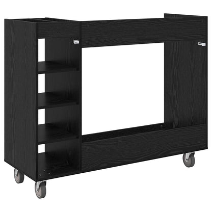 Golf Cabinet with Wheel Plain Black Oak 120 x 45 x 98 cm