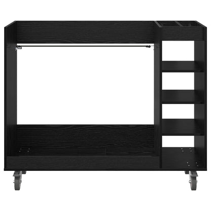 Golf Cabinet with Wheel Plain Black Oak 120 x 45 x 98 cm