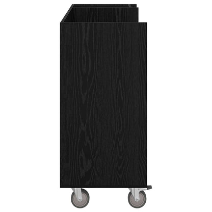 Golf Cabinet with Wheel Plain Black Oak 120 x 45 x 98 cm