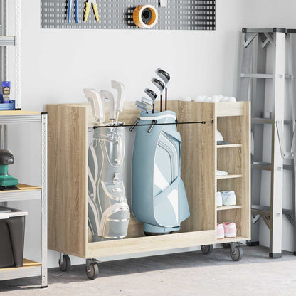 Golf Cabinet with Wheel Plain Sonoma Oak 120 x 45 x 98 cm
