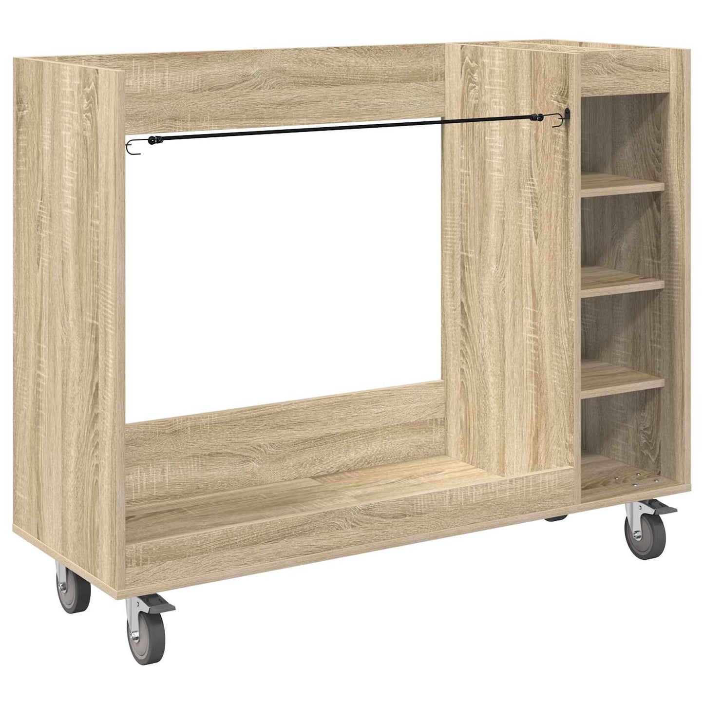 Golf Cabinet with Wheel Plain Sonoma Oak 120 x 45 x 98 cm