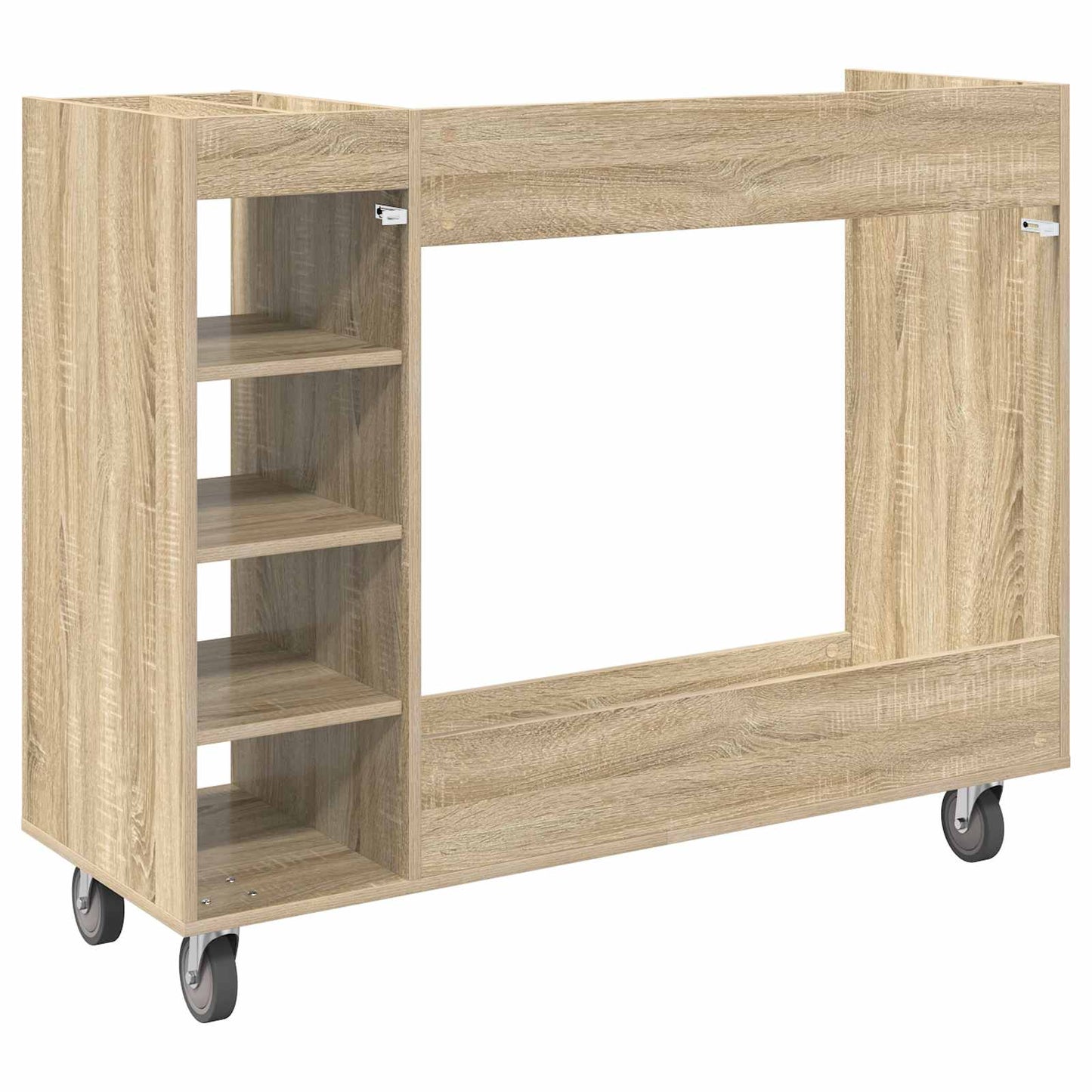 Golf Cabinet with Wheel Plain Sonoma Oak 120 x 45 x 98 cm