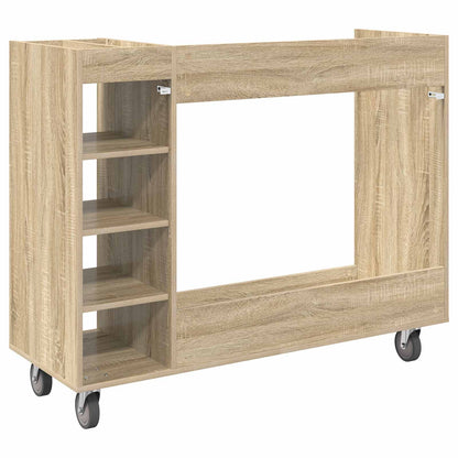 Golf Cabinet with Wheel Plain Sonoma Oak 120 x 45 x 98 cm