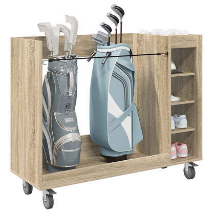 Golf Cabinet with Wheel Plain Sonoma Oak 120 x 45 x 98 cm