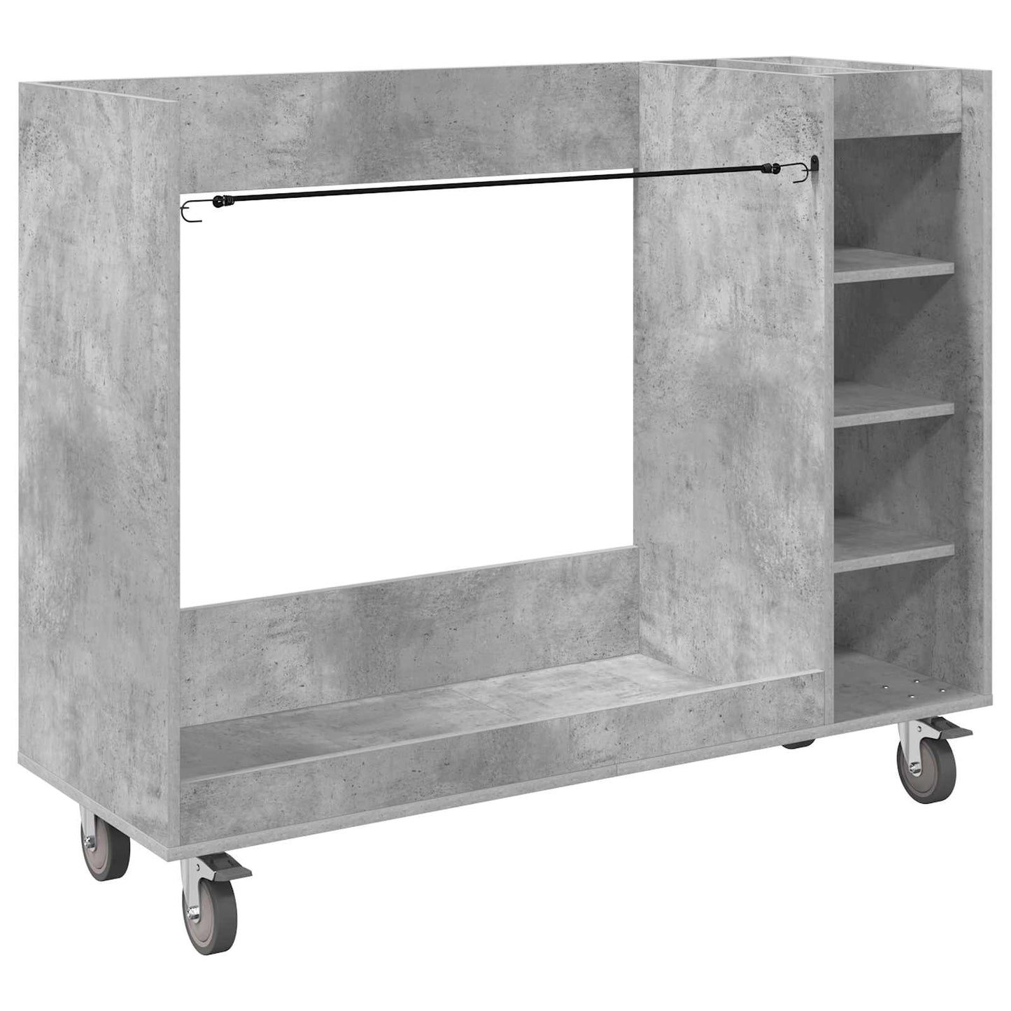 Golf Cabinet with Wheel Plain Concrete Grey 120 x 45 x 98 cm