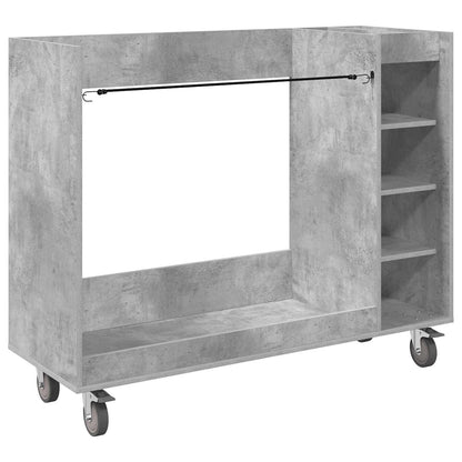 Golf Cabinet with Wheel Plain Concrete Grey 120 x 45 x 98 cm