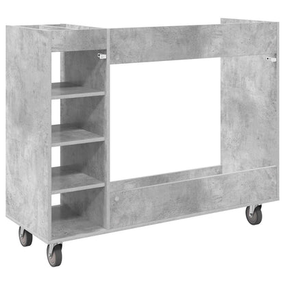 Golf Cabinet with Wheel Plain Concrete Grey 120 x 45 x 98 cm