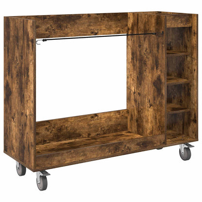 Golf Cabinet with Wheel Plain Smoked Oak 120 x 45 x 98 cm