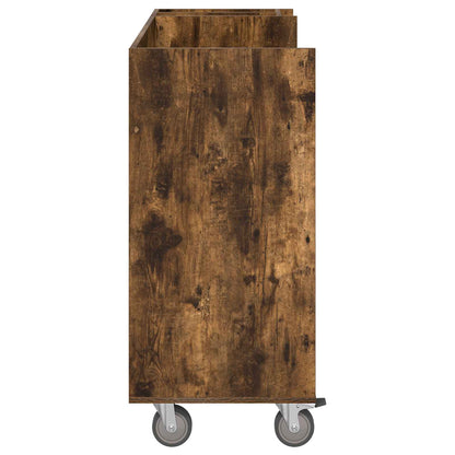 Golf Cabinet with Wheel Plain Smoked Oak 120 x 45 x 98 cm