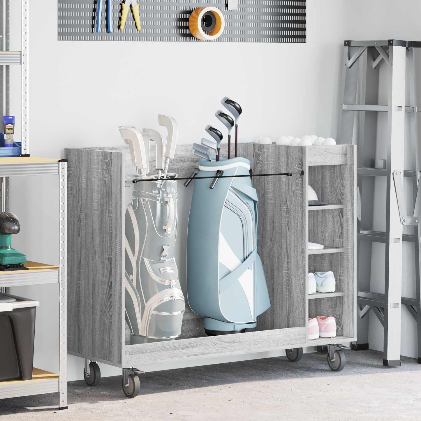 Golf Cabinet with Wheel Plain Grey Sonoma 120 x 45 x 98 cm