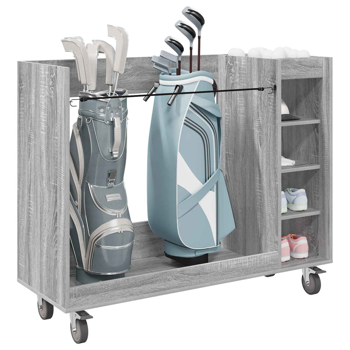 Golf Cabinet with Wheel Plain Grey Sonoma 120 x 45 x 98 cm