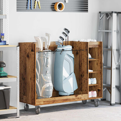 Golf Cabinet with Wheel Plain Old Wood 120 x 45 x 98 cm