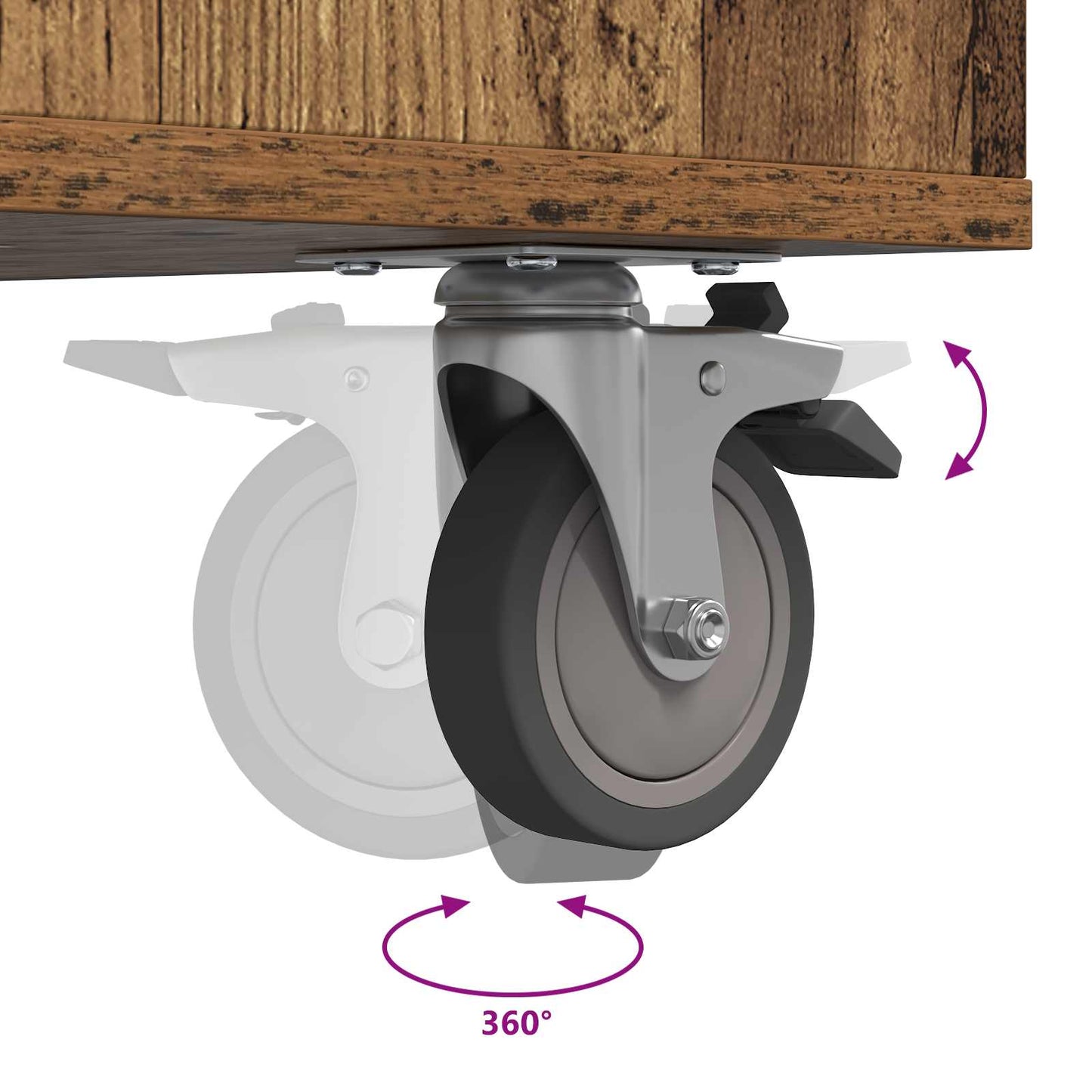 Golf Cabinet with Wheel Plain Old Wood 120 x 45 x 98 cm