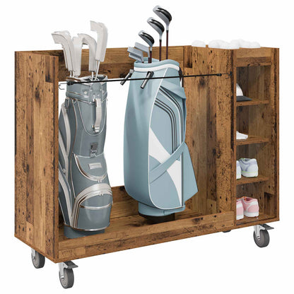 Golf Cabinet with Wheel Plain Old Wood 120 x 45 x 98 cm