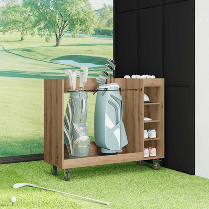 Golf Cabinet with Wheel Plain Artisan Oak 120 x 45 x 98 cm