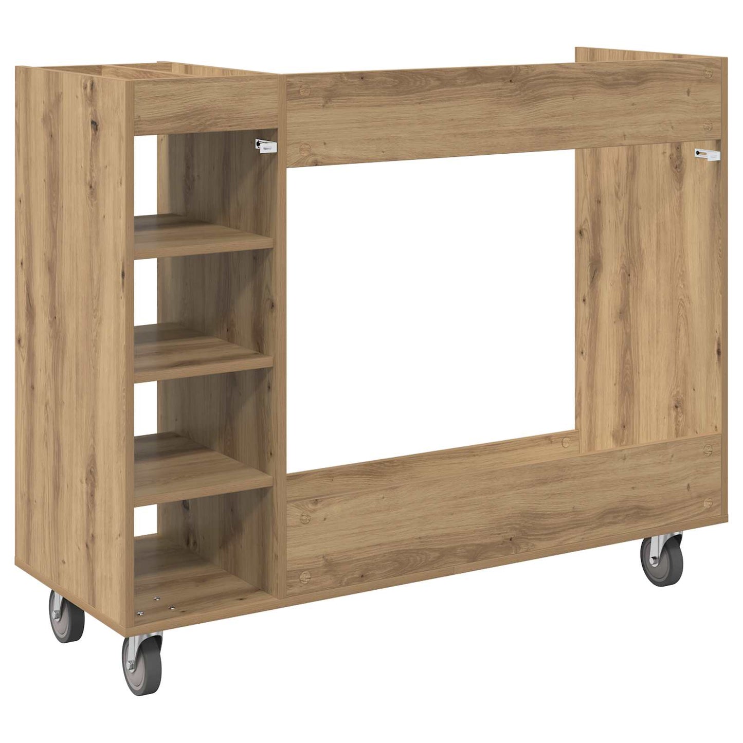 Golf Cabinet with Wheel Plain Artisan Oak 120 x 45 x 98 cm