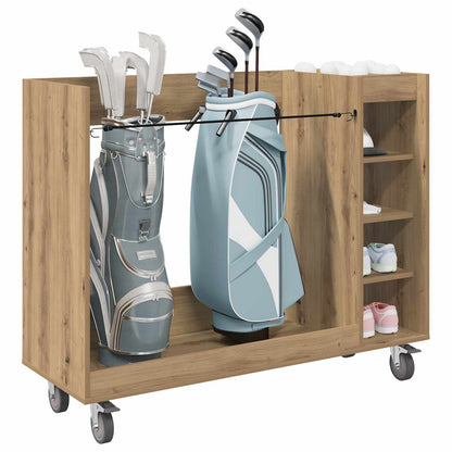 Golf Cabinet with Wheel Plain Artisan Oak 120 x 45 x 98 cm
