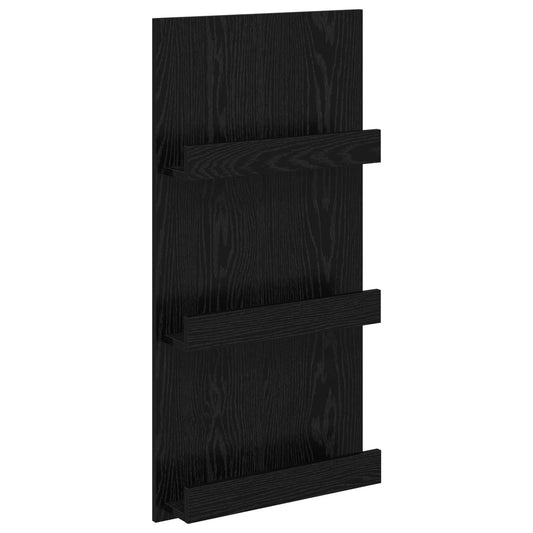 Magazine Rack Black Oak 51 x 11 x 102 cm Engineered Wood