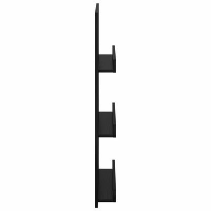 Magazine Rack Black Oak 51 x 11 x 102 cm Engineered Wood