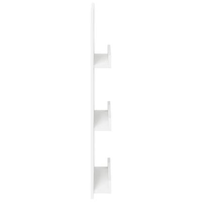 Magazine Rack with Shelf White 43 x 11 x 102 cm Engineered Wood