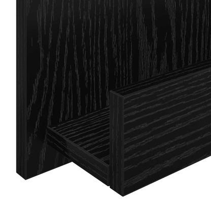 Magazine Rack Black Oak 43 x 11 x 102 cm Engineered Wood