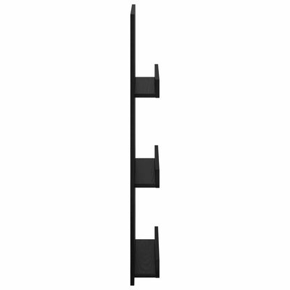 Magazine Rack Black Oak 43 x 11 x 102 cm Engineered Wood