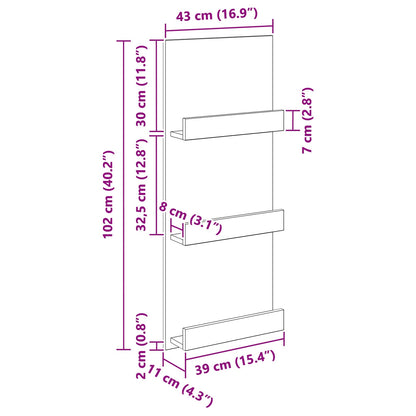 Magazine Rack Sonoma Oak 43 x 11 x 102 cm Engineered Wood