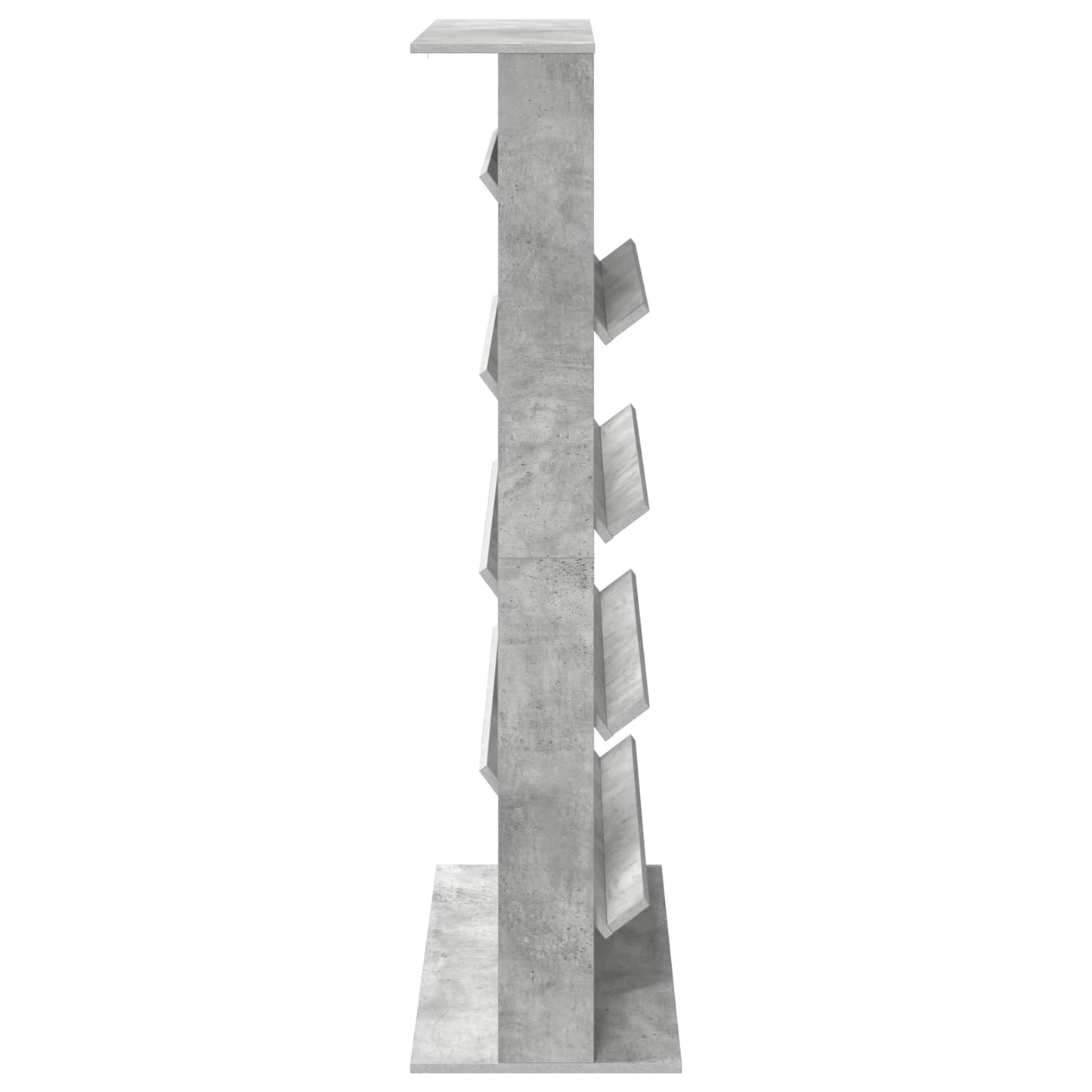 Magazine Rack Concrete Grey 70 x 41 x 156 cm Engineered Wood